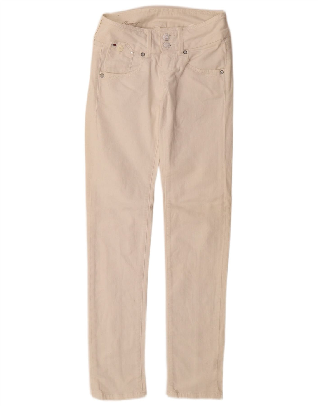 Blugi slim pentru femei Tommy Hilfiger W25 L32 bumbac alb