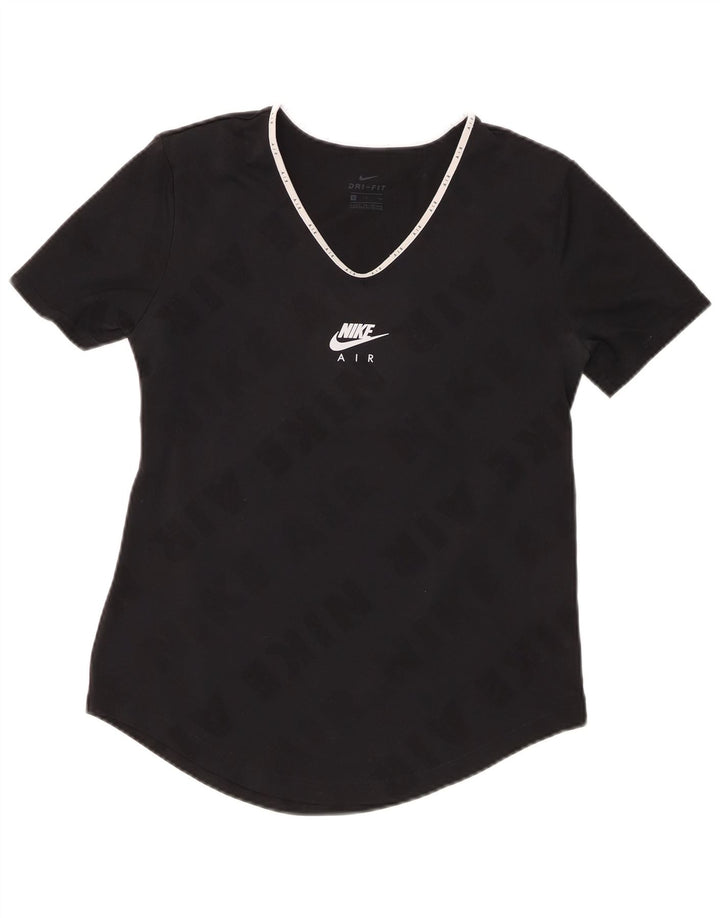 Tricou grafic NIKE Dri Fit pentru femei Top UK 10 Poliester negru mic
