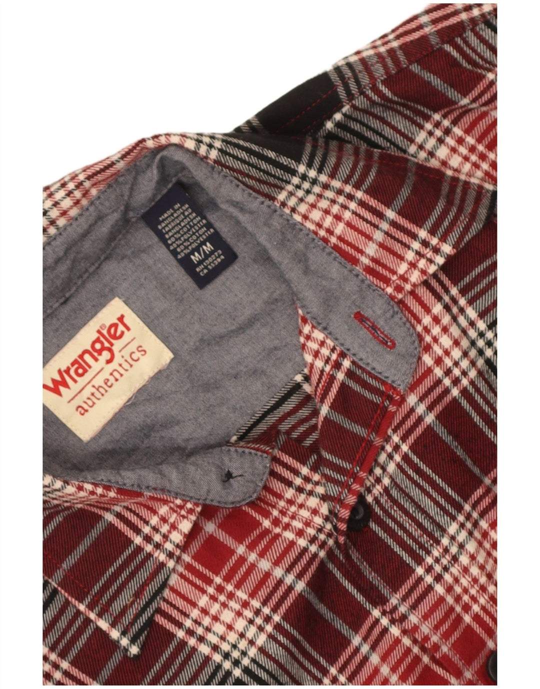 Cămașă de flanel pentru bărbați Wrangler, bumbac cu carouri roșii medii