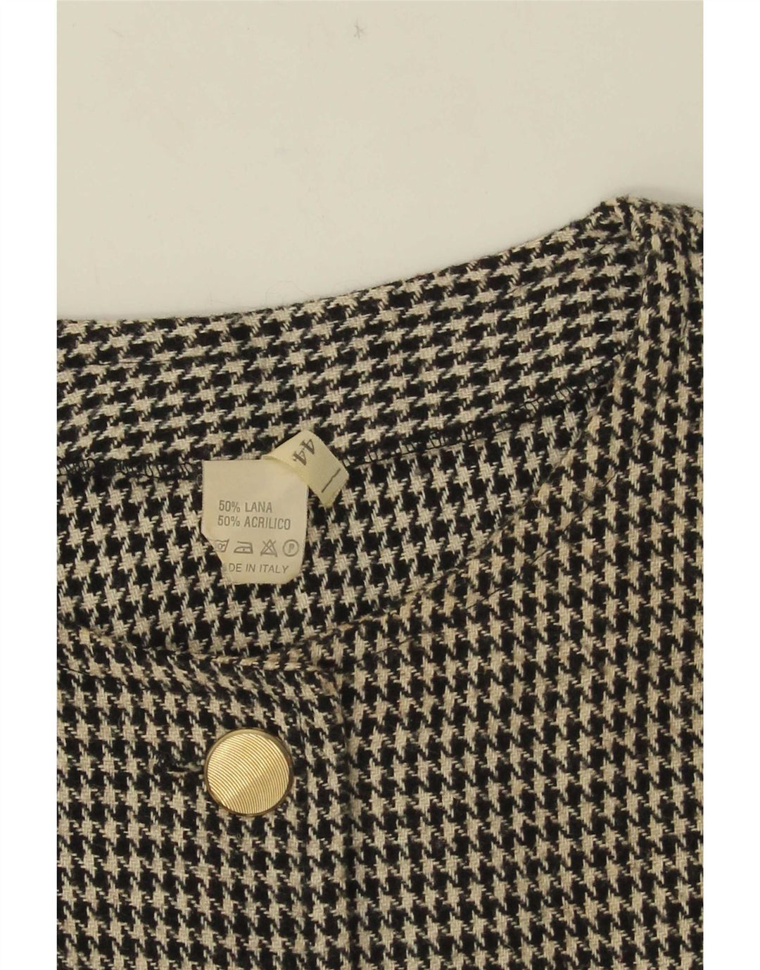 Jachetă vintage pentru femei crop cu 5 nasturi IT 44 picior de gală mediu negru