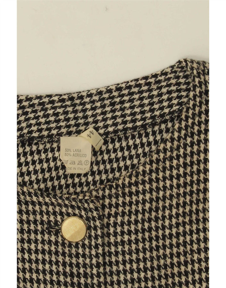 Jachetă vintage pentru femei crop cu 5 nasturi IT 44 picior de gală mediu negru