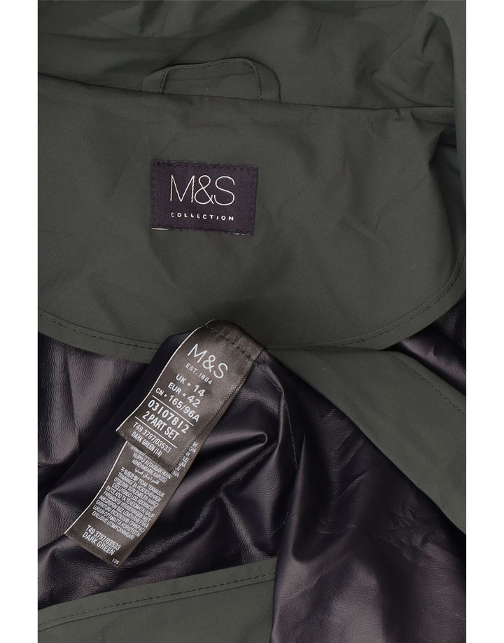 Pelernă de ploaie cu glugă pentru femei Marks & Spencer UK 14 Poliester verde mare