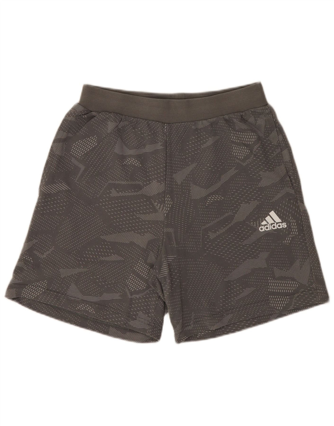 Pantaloni scurți sport adidas pentru bărbați, bumbac geometric, gri mediu