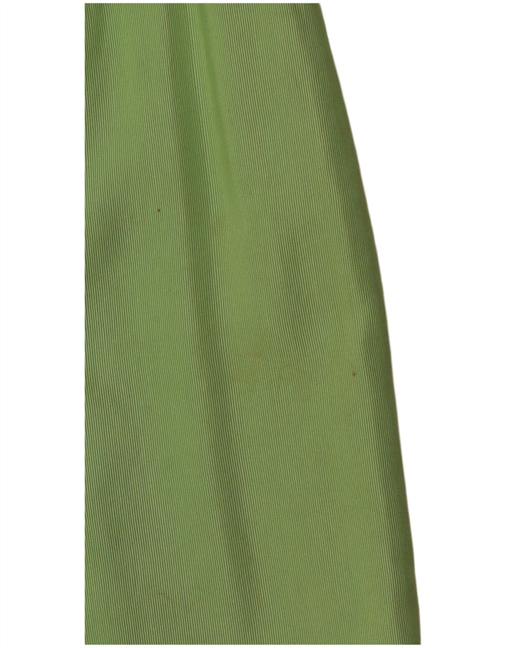 VINTAGE Womens Pencil Skirt IT 46 Large W30 Green Pinstripe Cotton