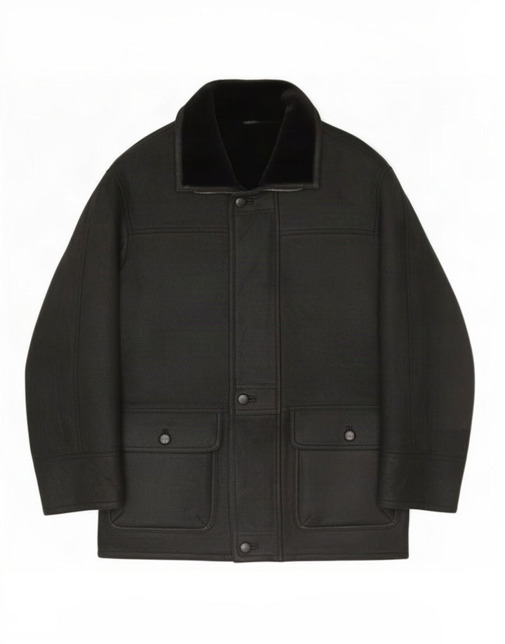 Palton din shearling pentru bărbați Monza IT 52 XL negru
