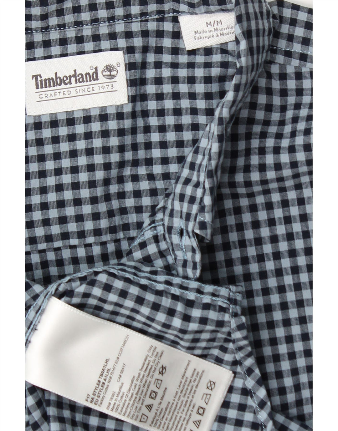 Cămașă pentru bărbați TIMBERLAND, bumbac vichy, albastru bleumarin mediu