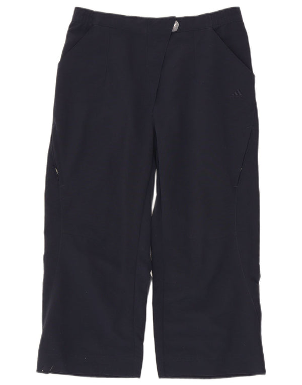 Pantaloni cargo capri cu picioare largi Adidas pentru femei UK 8 mici W28 L20 bleumarin