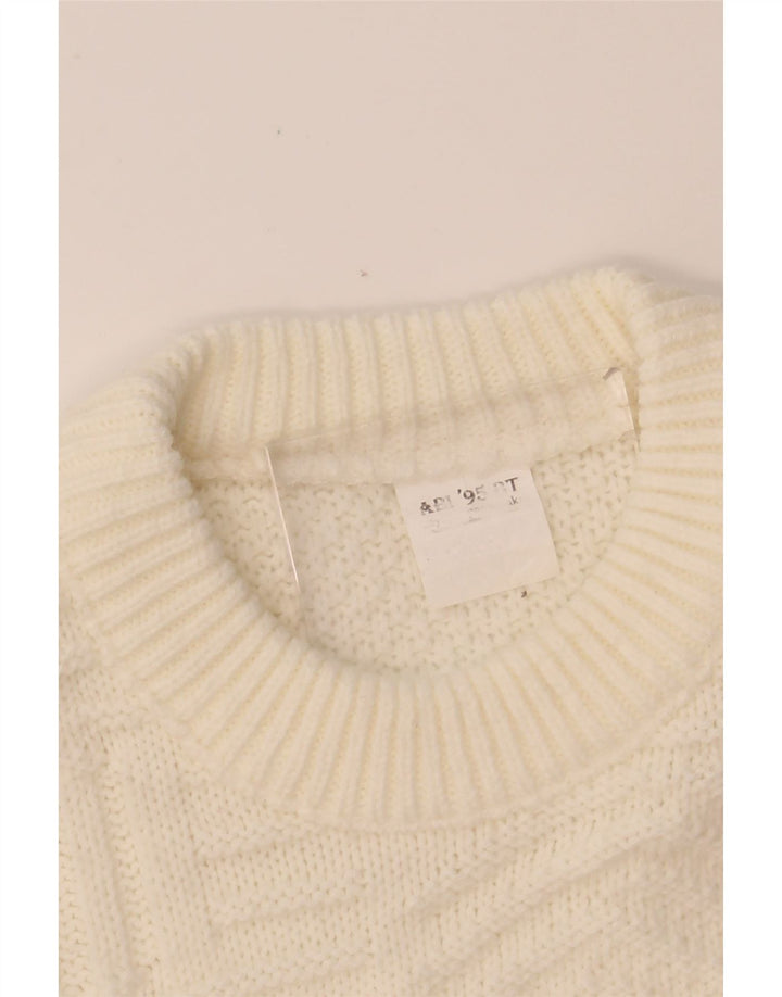 VINTAGE Mens Crew Neck Jumper Sweater XL Off White