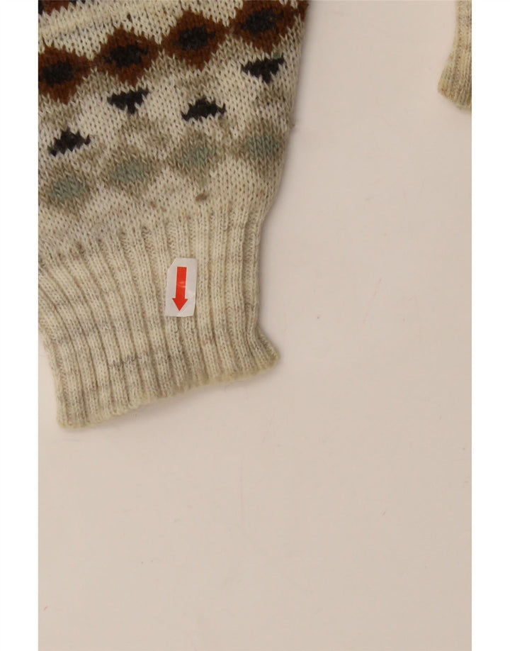 Pulover vintage pentru bărbați cu gât roșu, mijlociu, multicolor, geometric