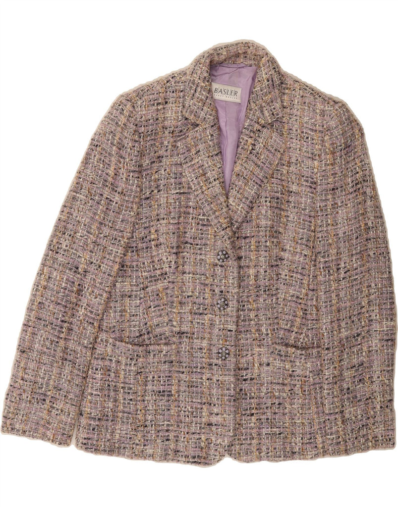 BASLER Womens 3 Button Blazer Jacket EU 38 Medium Purple Flecked Wool Vintage Basler and Second-Hand Basler from Messina Hembry 