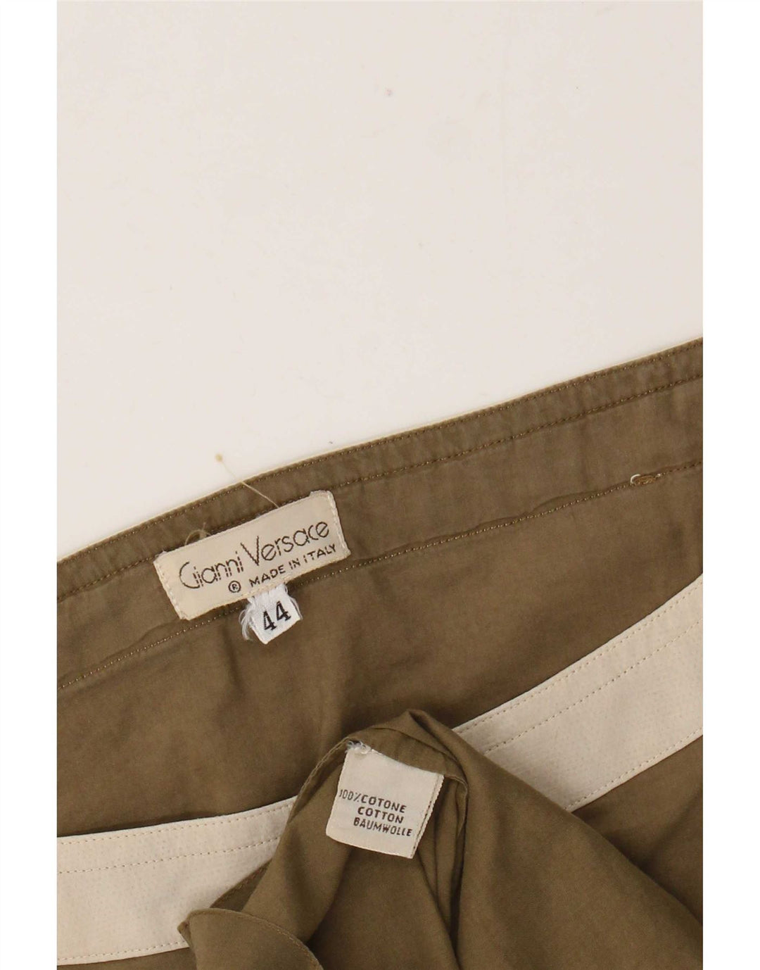 Bluză pentru femei Gianni Versace Top IT 44 Medium Khaki Colorblock Bumbac