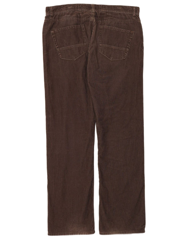 White Stuff Pantaloni drepte pentru bărbați din velur, L34 L32, bumbac maro