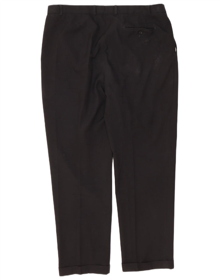 Pantaloni de costum pentru bărbați Marks & Spencer L40 L33 Poliester negru