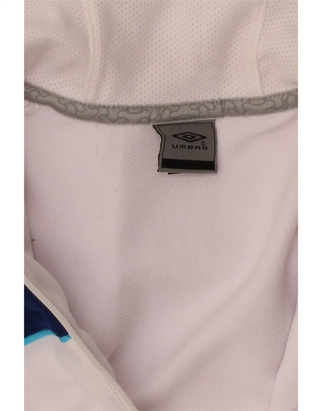 UMBRO Mens Graphic Zip Hoodie Sweater Large White Colourblock Polyester Vintage Umbro and Second-Hand Umbro from Messina Hembry 