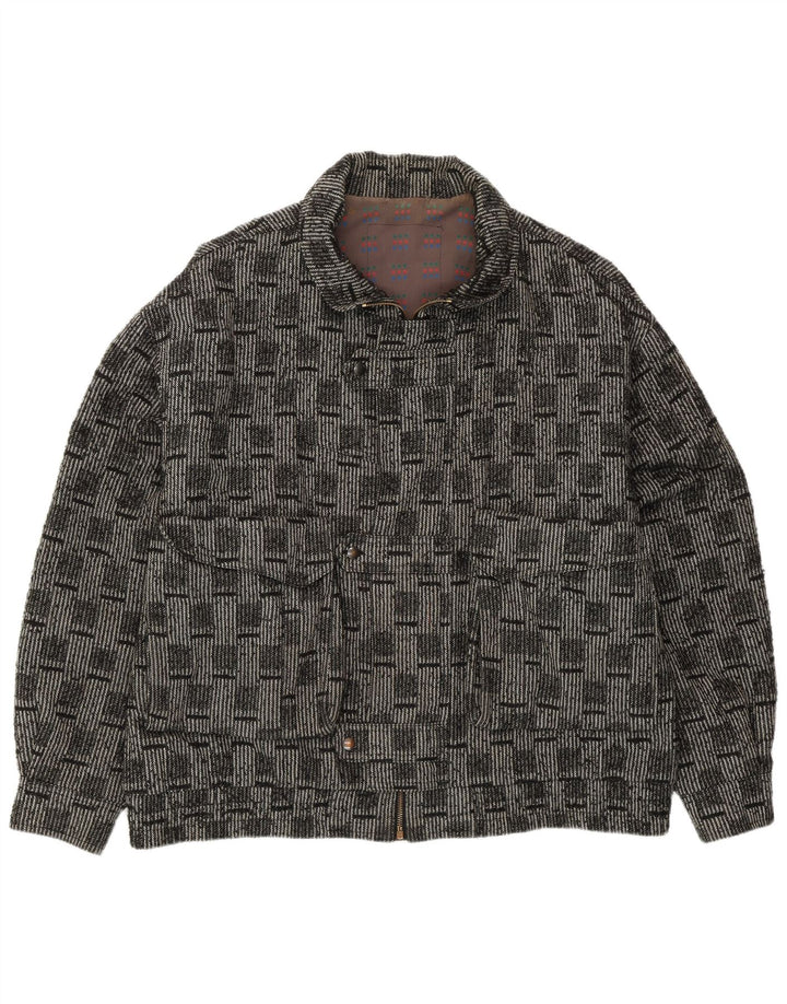 Bomber VINTAGE pentru bărbați IT 52 XL Lână cu carouri gri