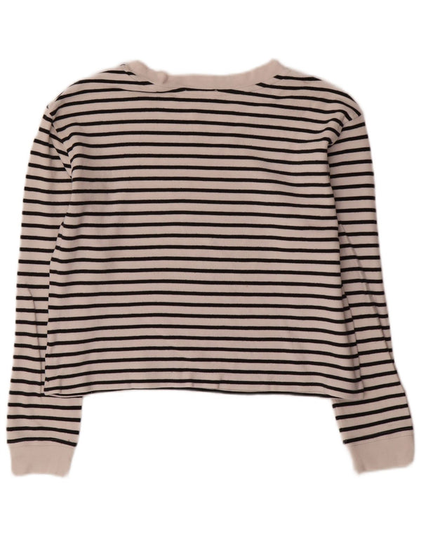 Top cu mânecă lungă pentru femei Zara Top cu mânecă lungă UK 14 Medium White Striped Nautical