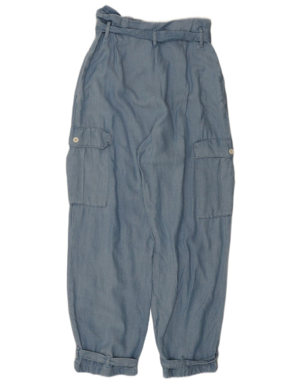 ZARA Pantaloni cargo cu talie înaltă pentru femei Mici L26 L26 Albastru