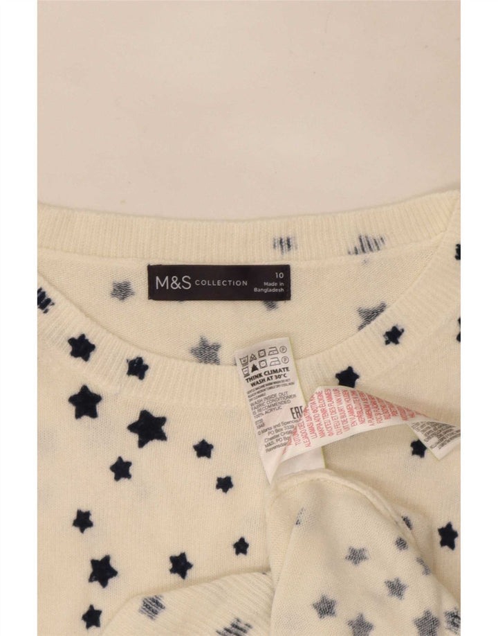 Pulover pentru femei Marks & Spencer cu gât de barcă UK 10 Small White