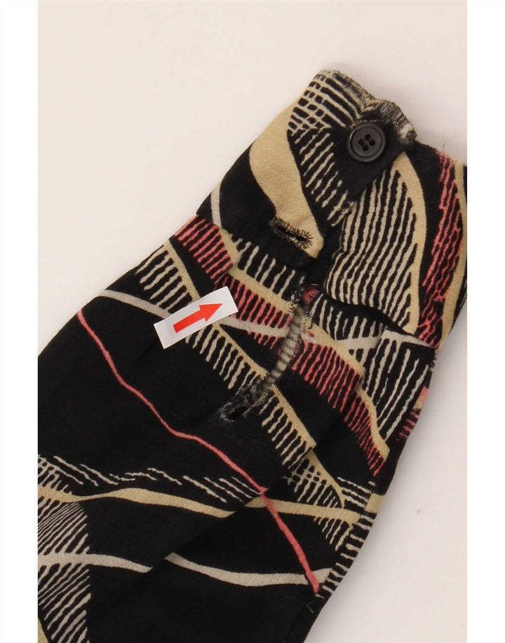 Bluză de cămașă cu model abstract pentru femei vintage UK 14 Medium Black