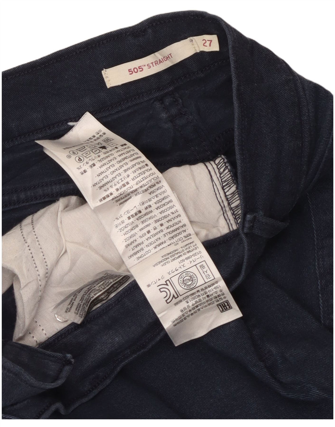 Blugi drepti 505 pentru femei Levi's W27 L30 bumbac bleumarin