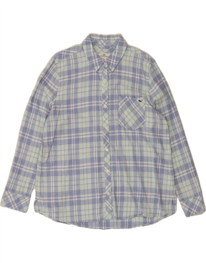 VINEYARD VINES Womens Shirt US 16 2XL Blue Check Cotton Vintage Vineyard Vines and Second-Hand Vineyard Vines from Messina Hembry 