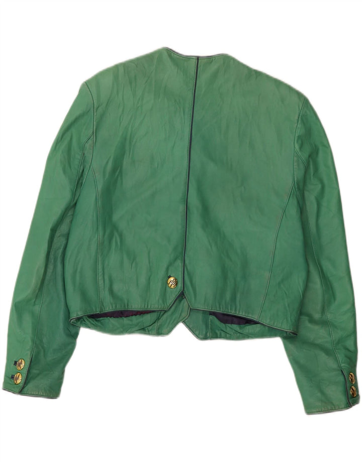 Jachetă Vintage pentru femei Crop 4 Button EU 42 Large Green