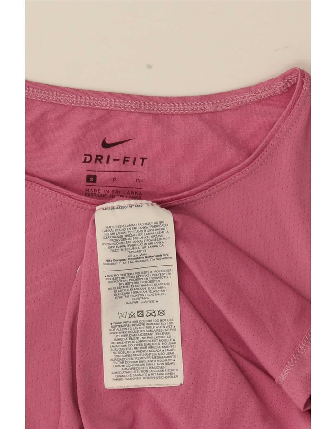 Tricou Nike Dri Fit pentru femei Top UK 10 Small Pink Poliester