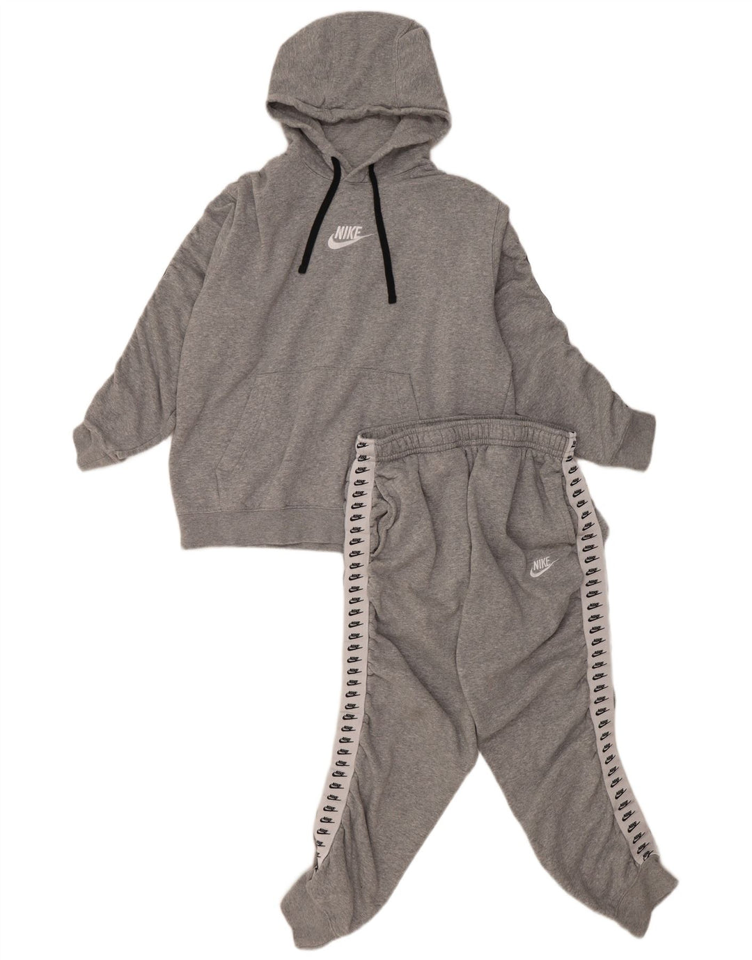 Trening complet grafic NIKE pentru femei UK 14, bumbac color bloc, gri mediu