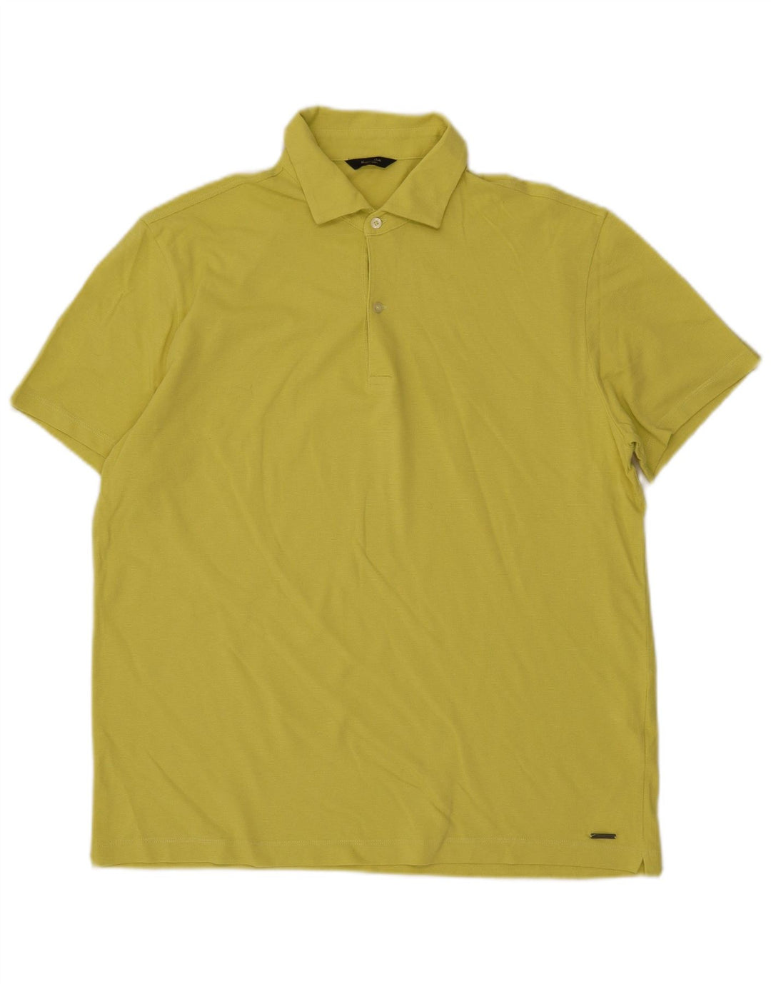 Tricou polo Massimo Dutti pentru bărbați, bumbac galben mare