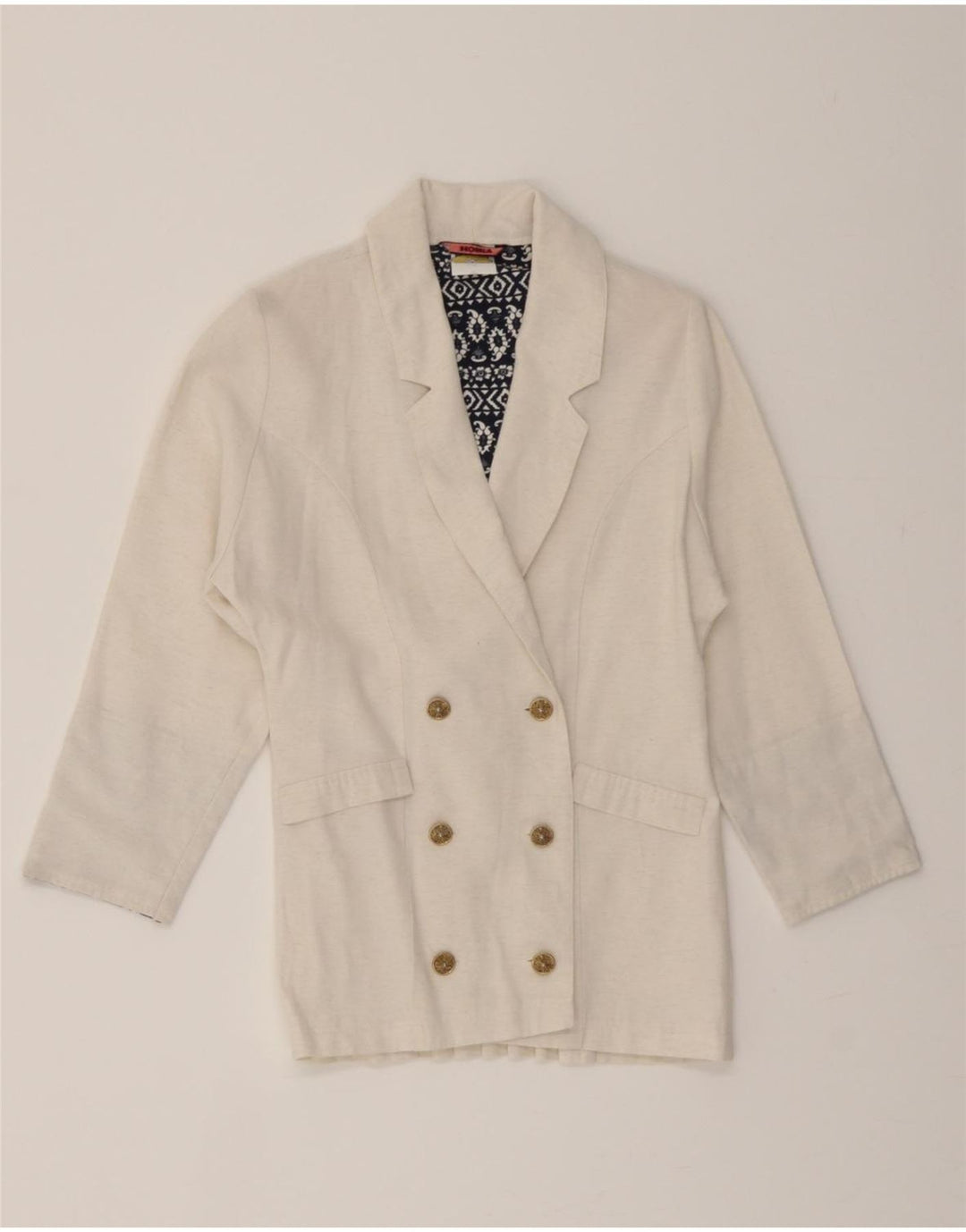 VINTAGE Girls Double Breasted Blazer Jacket 9-10 Years White Viscose Vintage Vintage and Second-Hand Vintage from Messina Hembry 