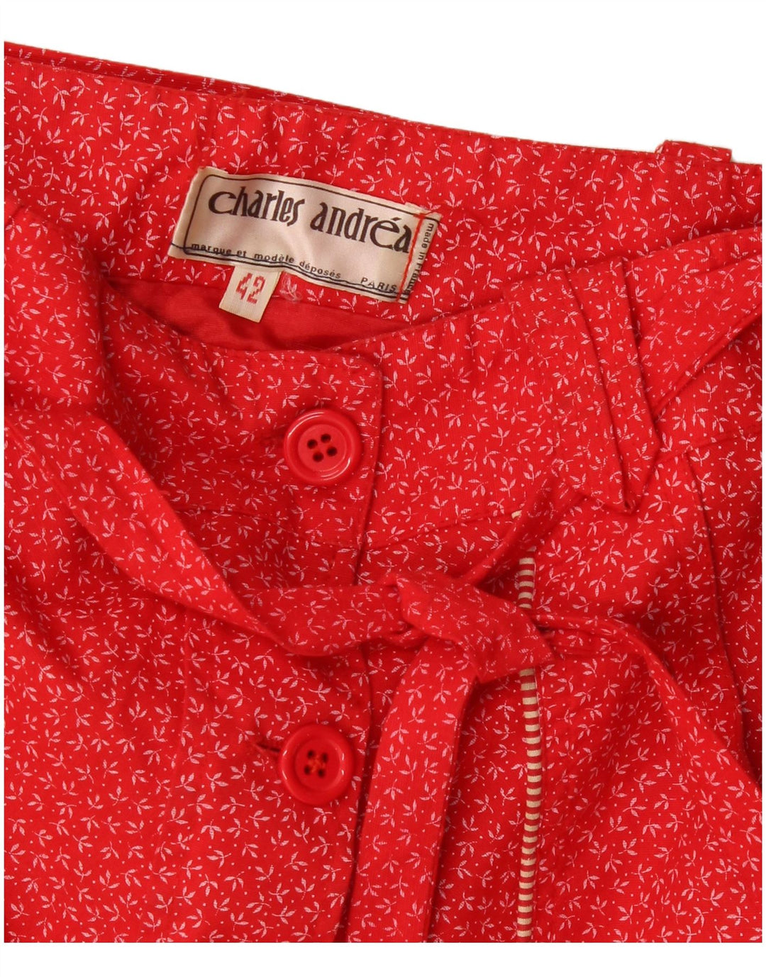 Fusta A-Line pentru Damă Vintage IT 42 Medium W28 Roșu Floral