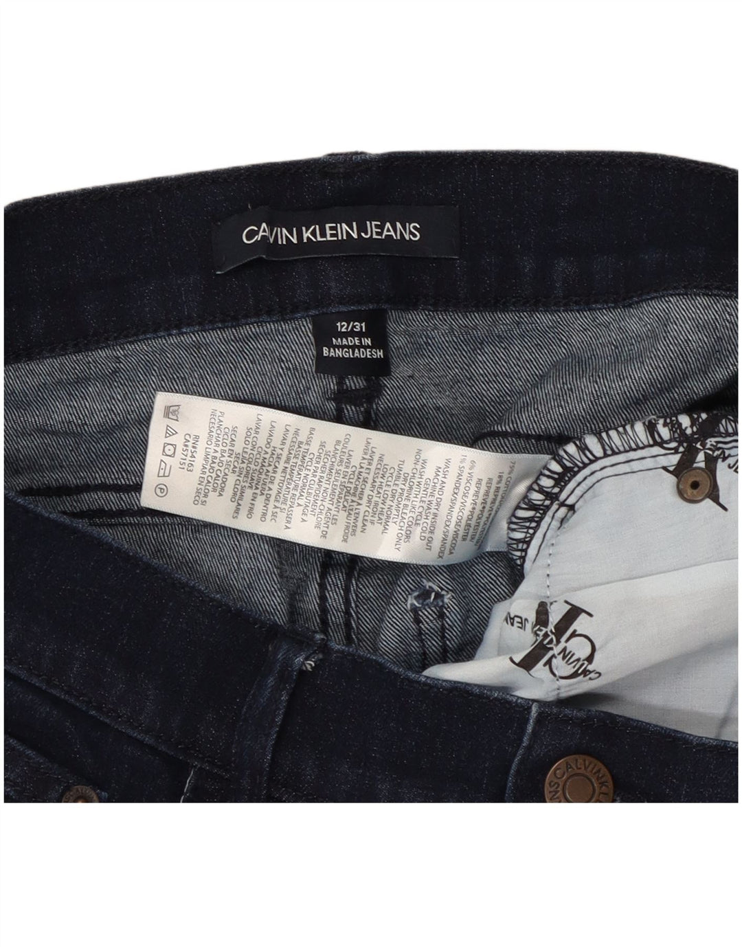 CALVIN KLEIN Blugi skinny pentru femei cu talie înaltă US 12 mare W31 L26 bleumarin
