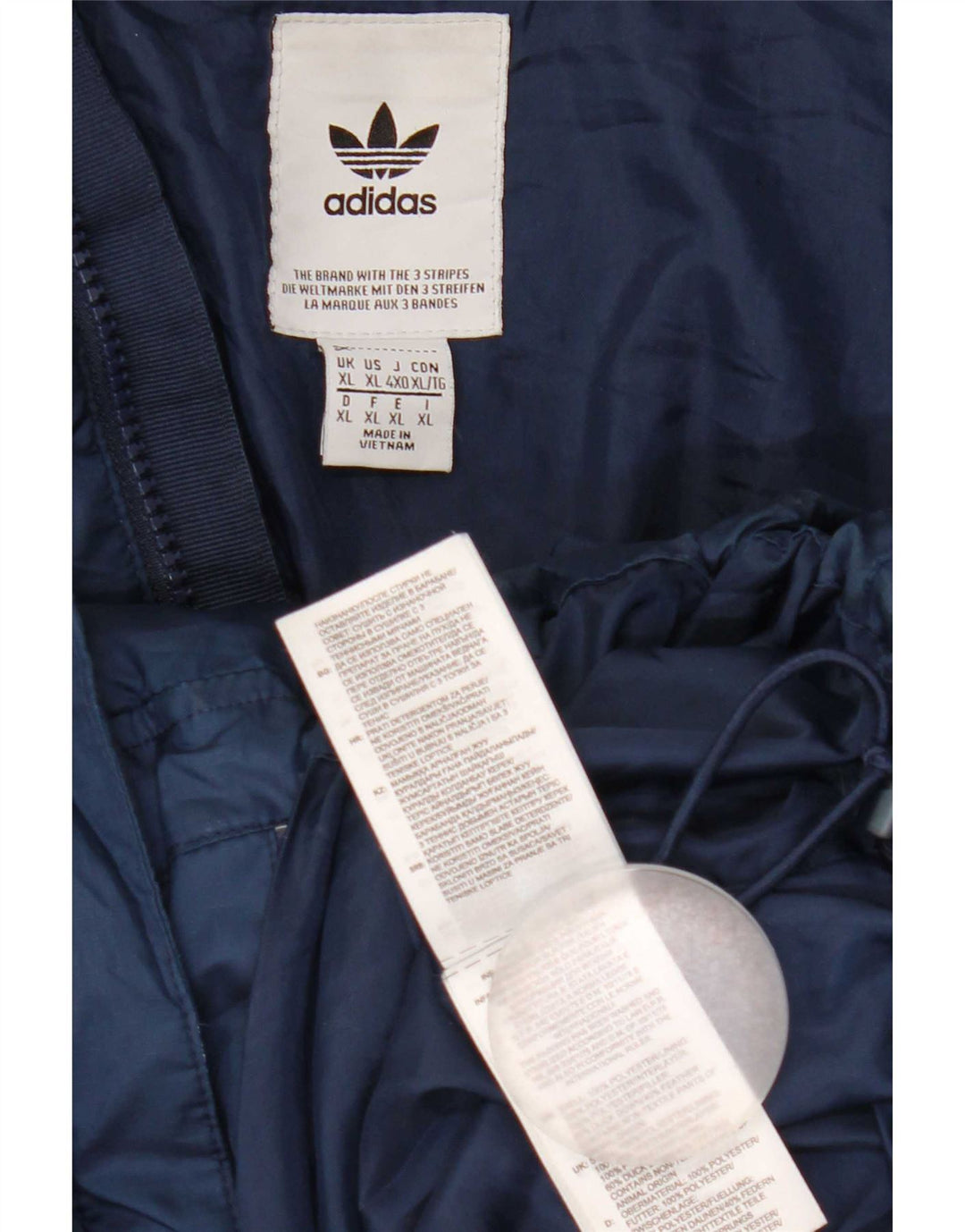 Jachetă căptușită pentru bărbați Adidas UK 42 XL bleumarin poliester