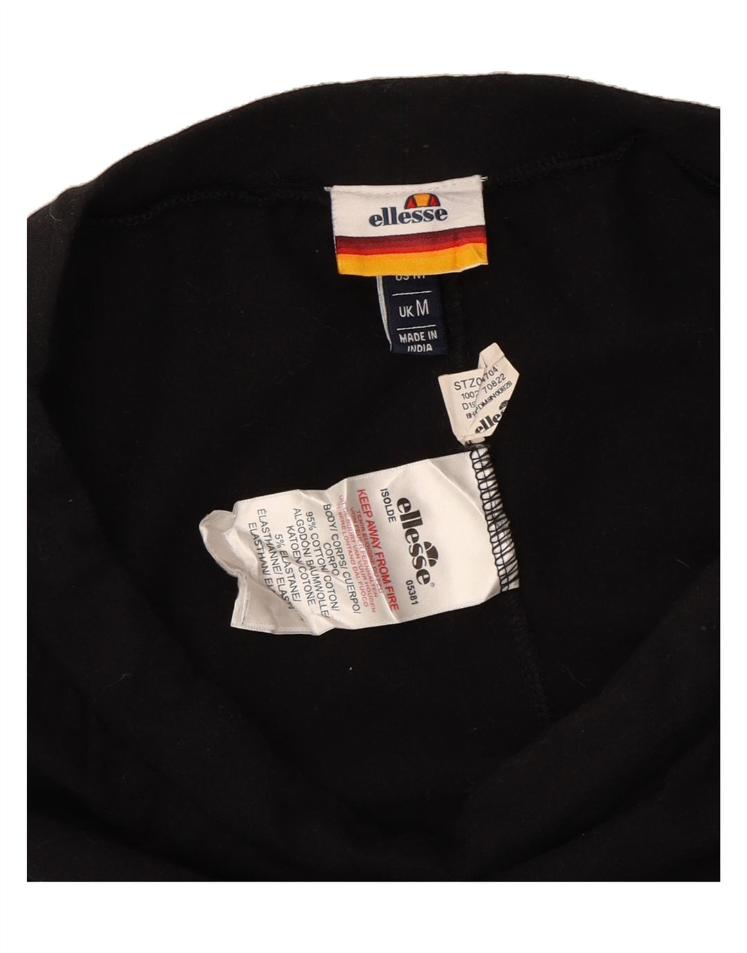 ELLESSE Womens Leggings UK 12 Medium Black Cotton Vintage Ellesse and Second-Hand Ellesse from Messina Hembry 