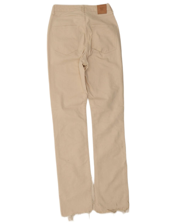 Blugi drepti pentru femei Zara EU 38 Mici W28 L33 Bumbac alb