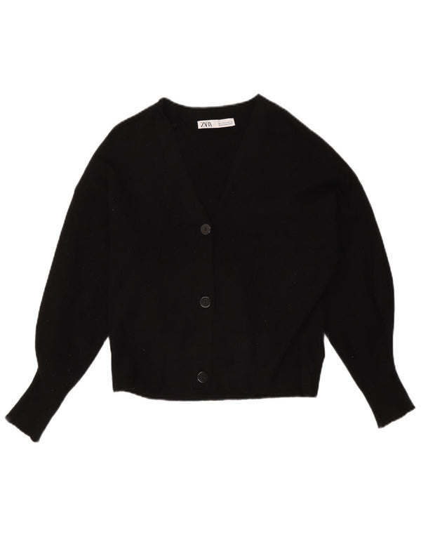 Pulover cardigan pentru femei Zara UK 14 Medium Black Viscose