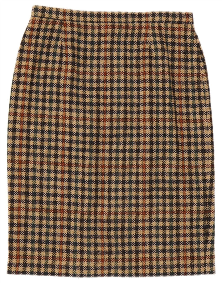 Fusta creion Vintage pentru femei W30 Maro Mediu Houndstooth