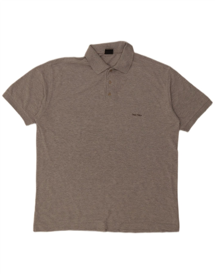 Tricou polo pentru bărbați Think Pink XL bumbac gri