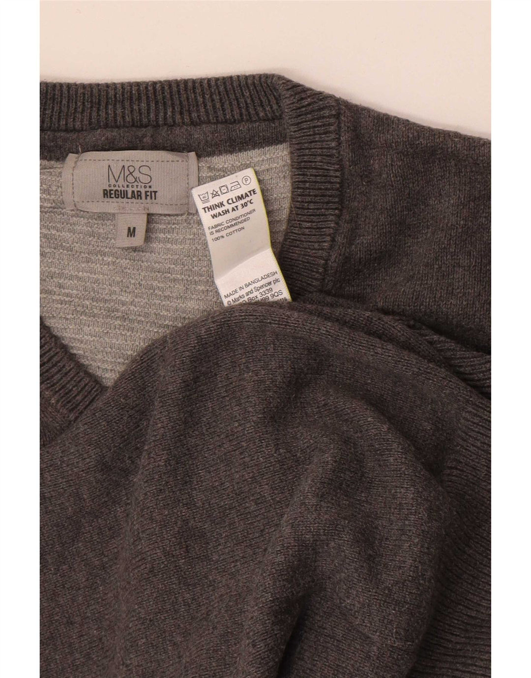 Marks & Spencer Mens Regular Fit Vest Tank Top Bumbac Gri mediu