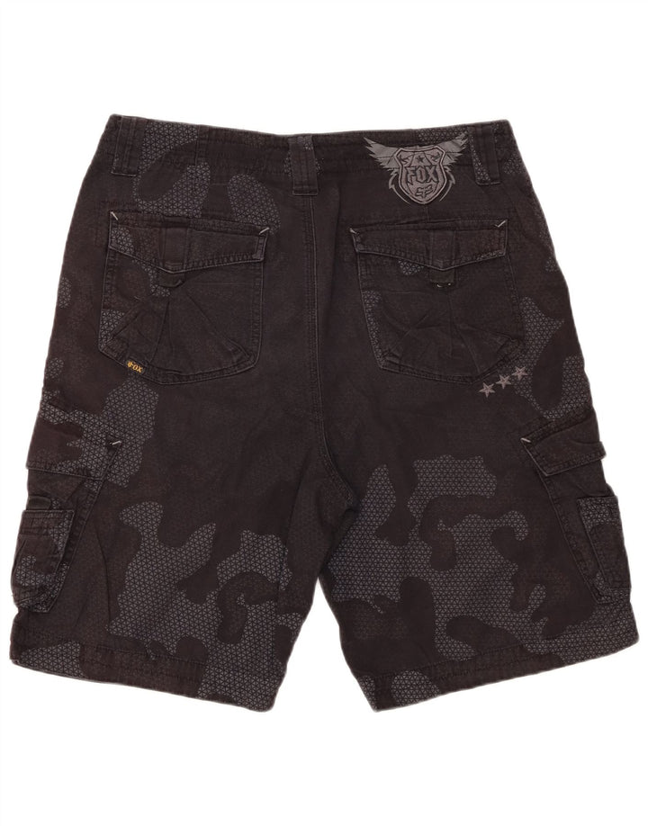 Pantaloni scurti cargo pentru bărbați FOX W34, bumbac, camuflaj, negru