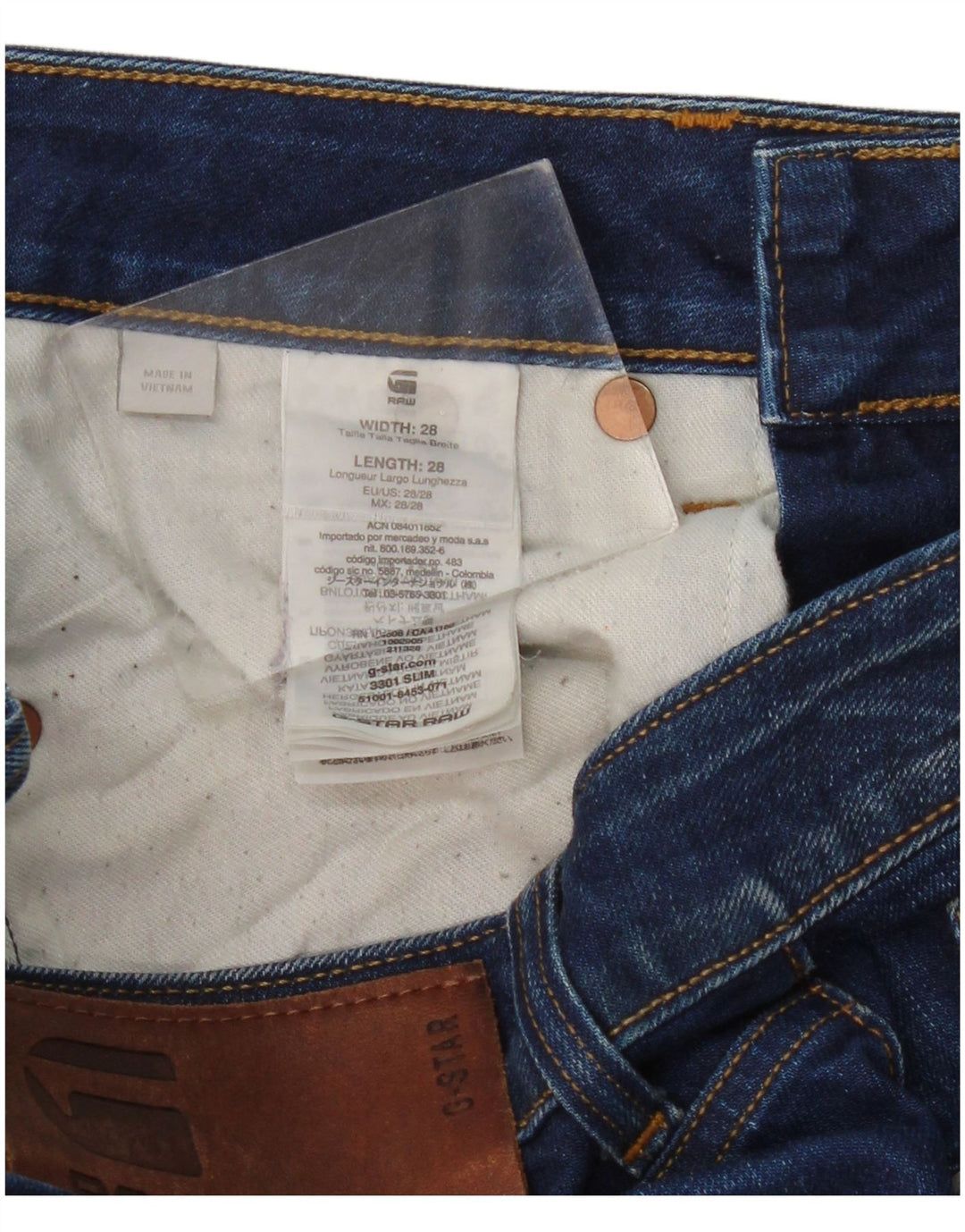 Blugi G-STAR 3301 Slim pentru femei W28 L28 Bumbac albastru