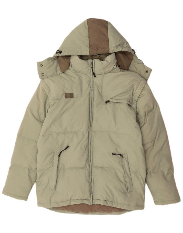 Jachetă căptușită cu glugă Fila pentru bărbați UK 42 XL Verde Poliamidă color bloc