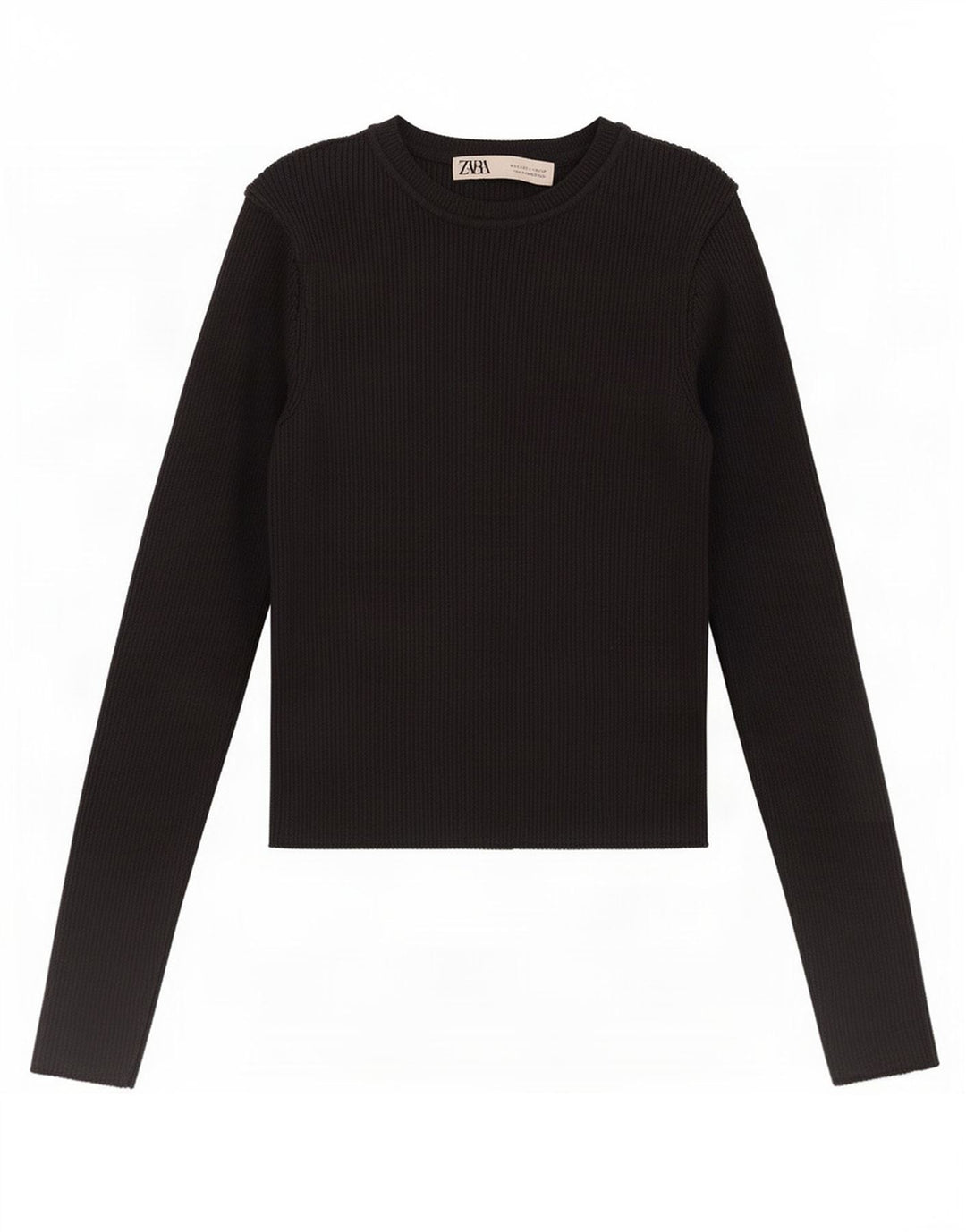 Top femeie Zara cu mânecă lungă UK 8 mic, negru, viscoză