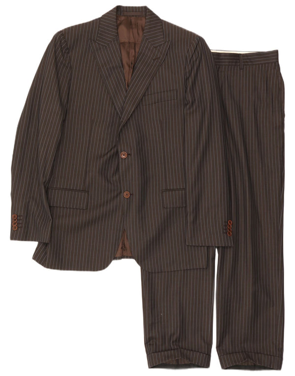 Costum pentru bărbați Boggi 2 piese IIT 50 Large W34 L29 Brown Pinstripe Classic