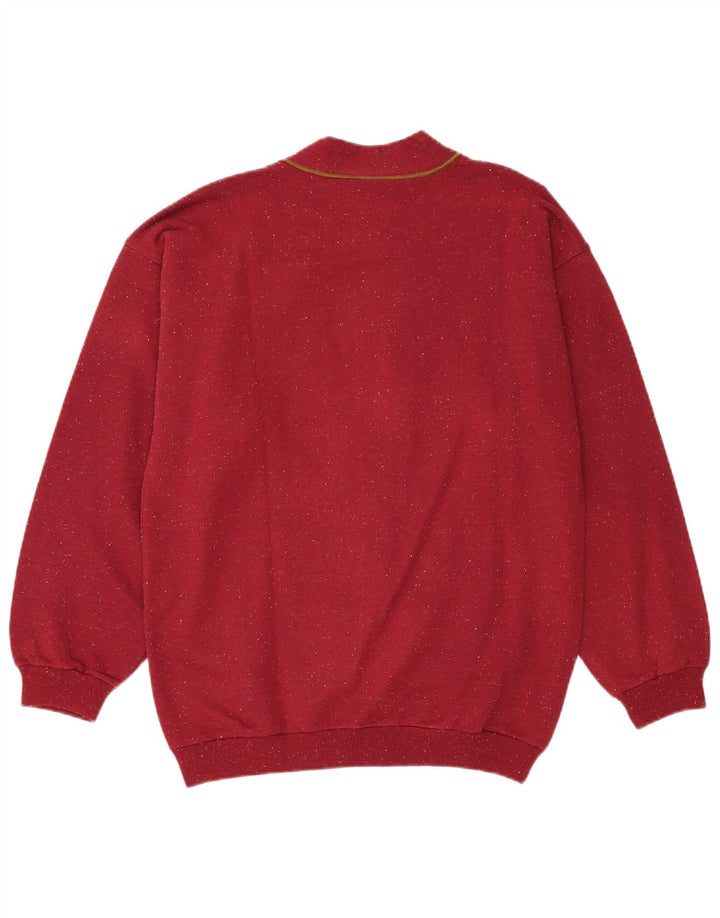 Pulover Cardigan Vintage pentru bărbați, mare, burgundă, pete