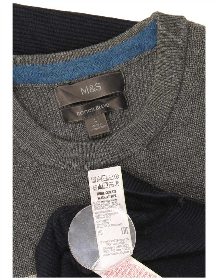 Pulover Marks & Spencer pentru bărbați, cu gât crew, mare, multicolor