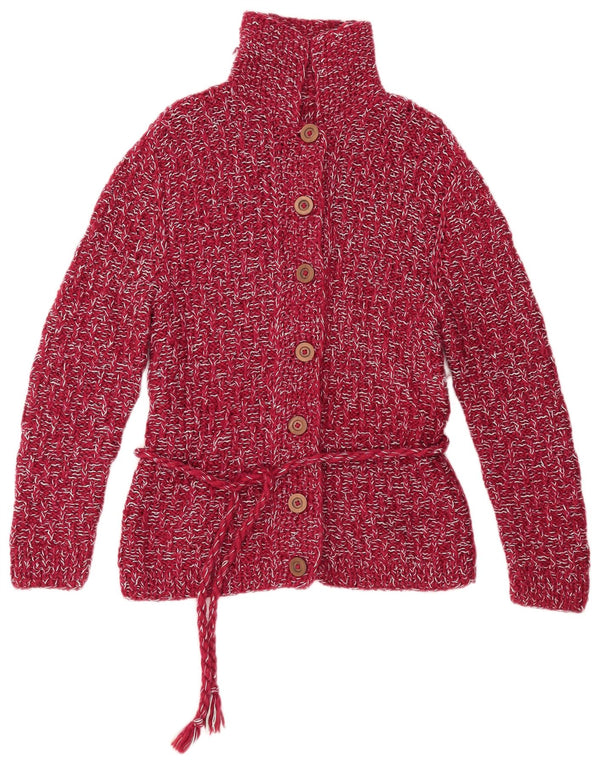 Pulover cardigan vintage pentru femei UK 18 XL roz cu pete