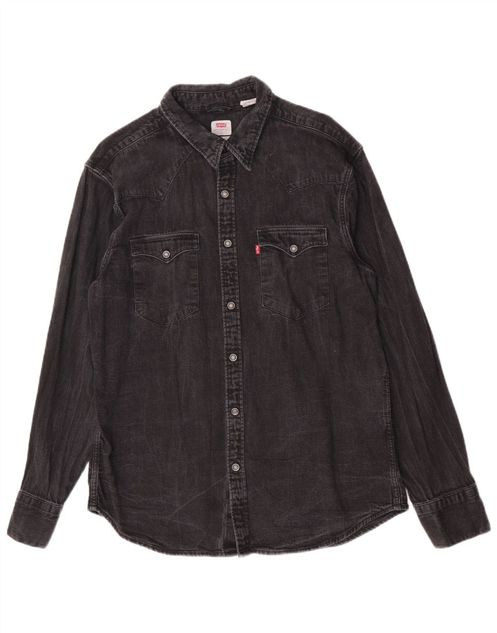 Cămașă de blugi standard pentru bărbați Levi's, mare, gri, bumbac