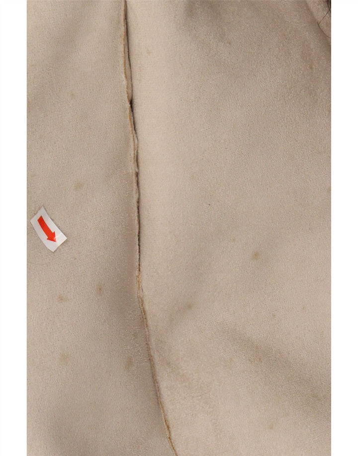 ZARA Womens Oversized Sherpa Overcoat UK 10 Small Beige Polyester
