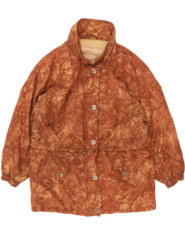 Jachetă de vânt supradimensionată vintage pentru femei UK 18 XL maro camuflaj